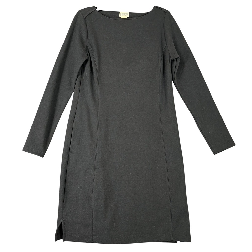 Duluth‎ Trading Women S Black Long Sleeve Knit Dress Stretch Casual Minimal